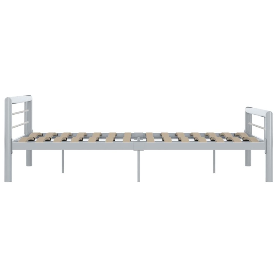 Estructura de cama de metal gris y blanco 120x200