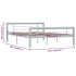 Estructura de cama de metal gris y blanco 120x200