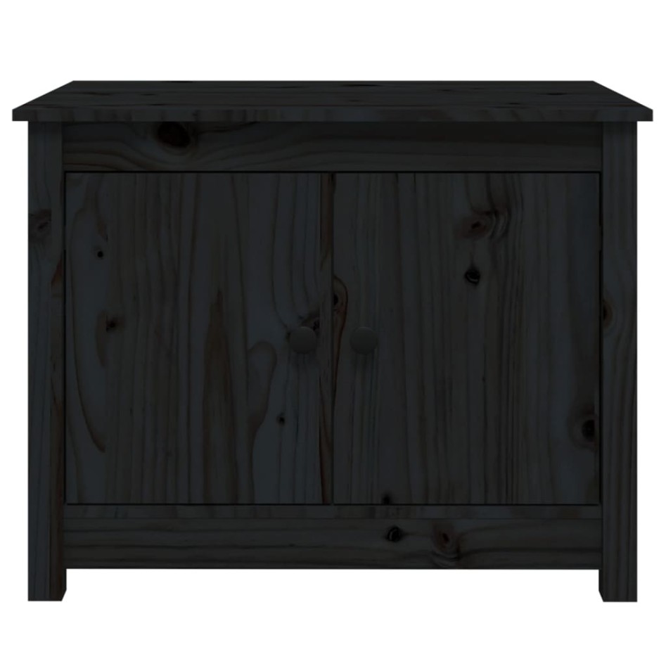 Mesa de centro de madera maciza de pino negro 71x49x55