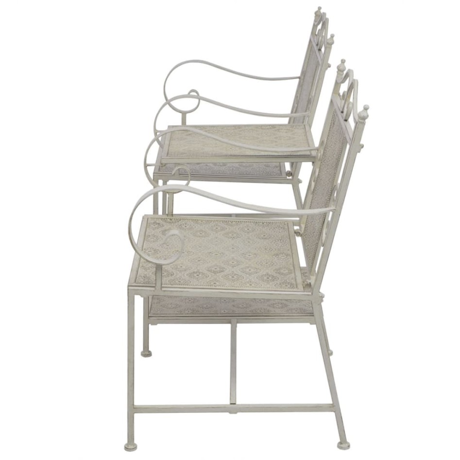 Banco de jardín de 2 plazas acero gris 161