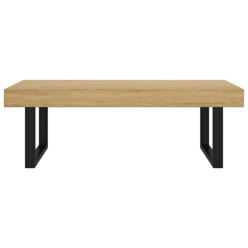 Mesa de centro MDF y hierro marrón claro y negro 120x60x40