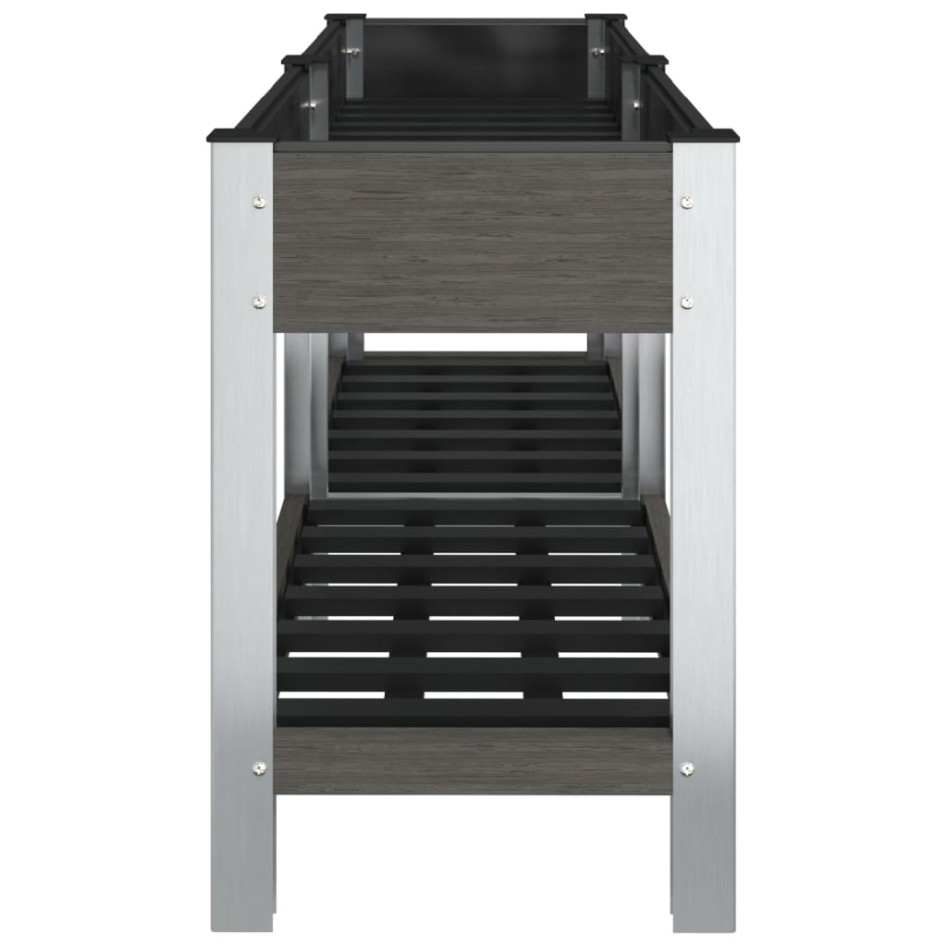 Arriate de jardín con estante WPC gris 175x50x75