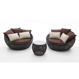 Set de Sofás y Mesa en Rattan