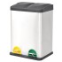 Cubo de reciclaje y basura con pedal acero inoxidable 36