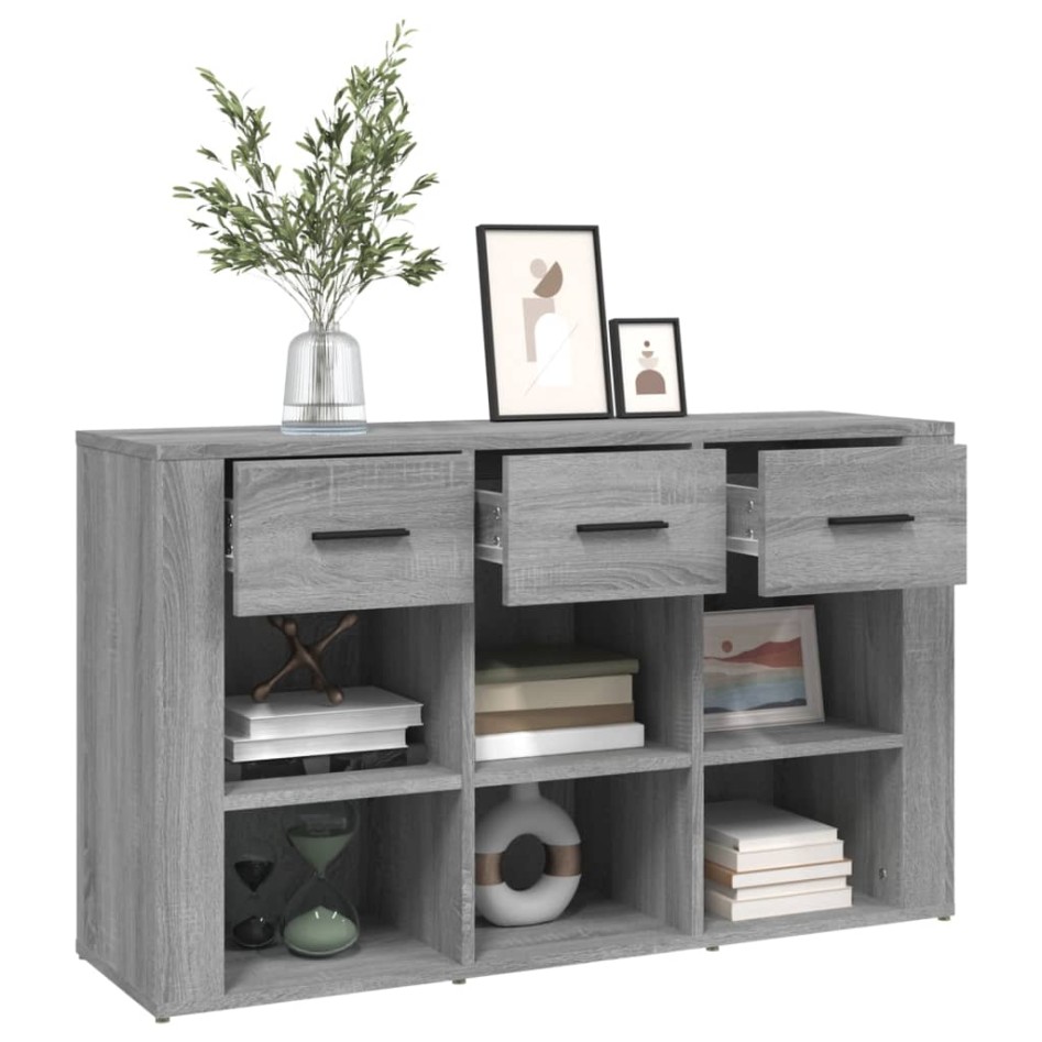 Aparador de madera contrachapada gris Sonoma 100x30x59,5