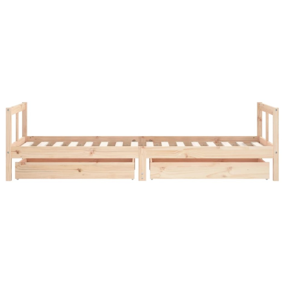 Estructura de cama para niños con cajones madera pino 80x200