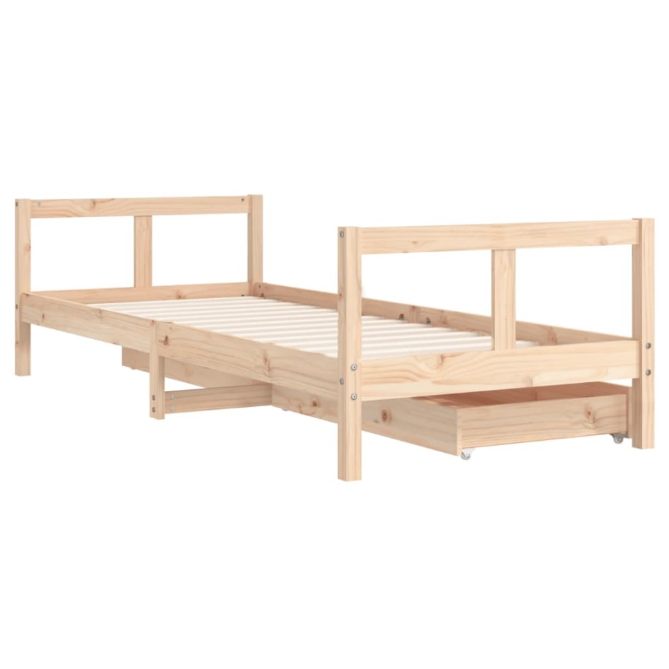Estructura de cama para niños con cajones madera pino 80x200