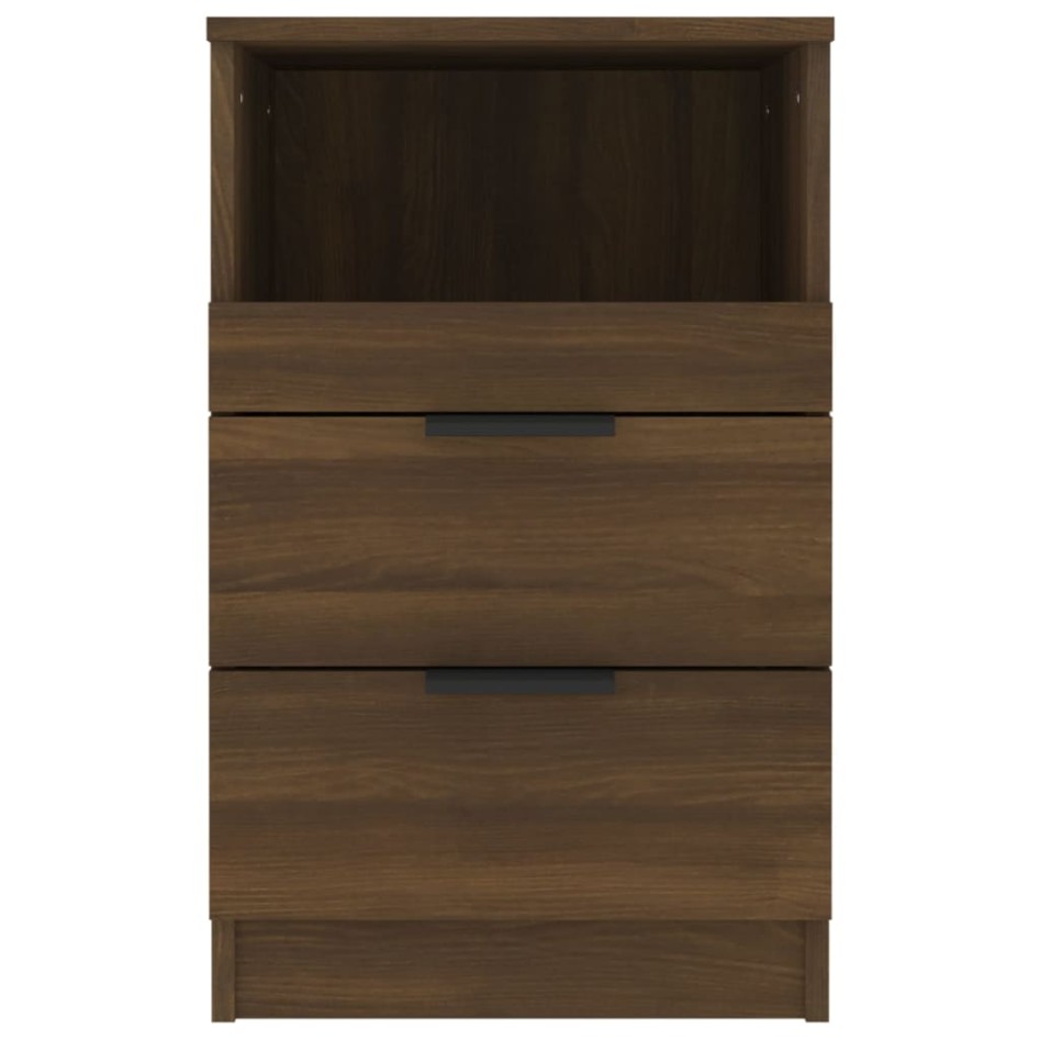 Mesitas de noche 2 uds madera contrachapada color roble