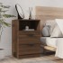 Mesitas de noche 2 uds madera contrachapada color roble