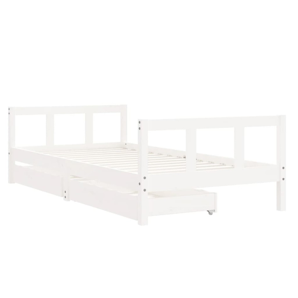 Estructura de cama infantil con cajones madera blanco 90x190