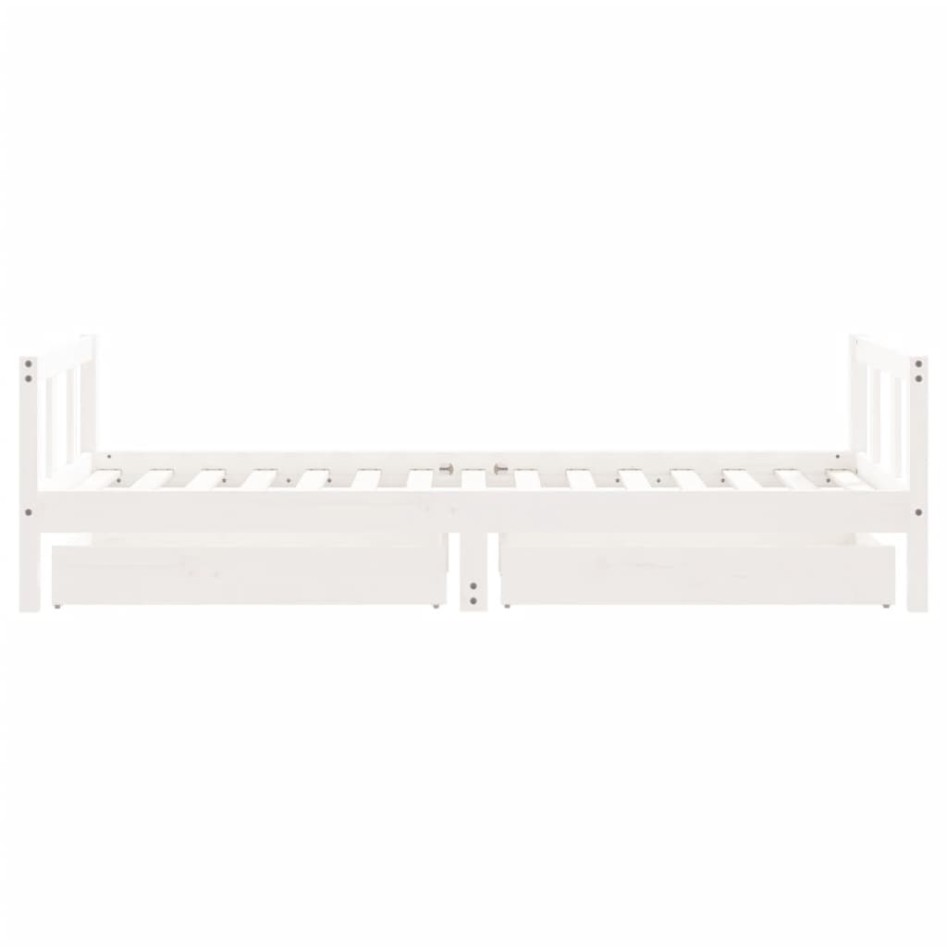 Estructura de cama infantil con cajones madera blanco 90x190