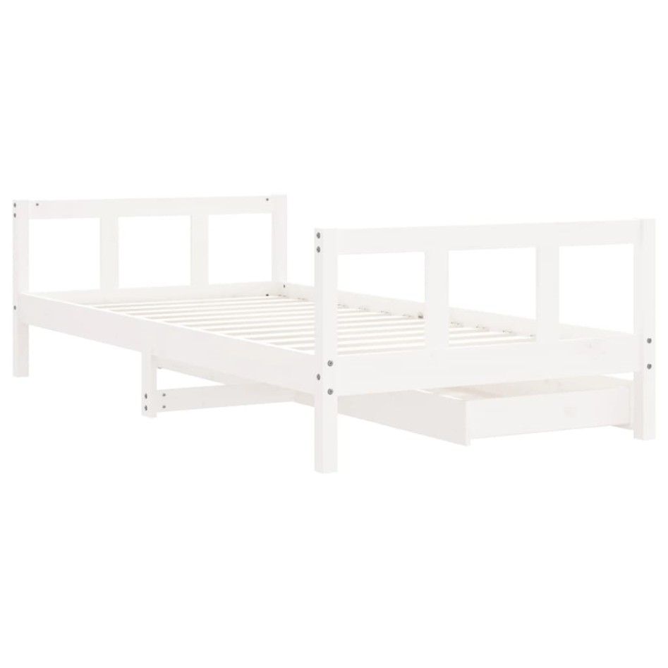 Estructura de cama infantil con cajones madera blanco 90x190