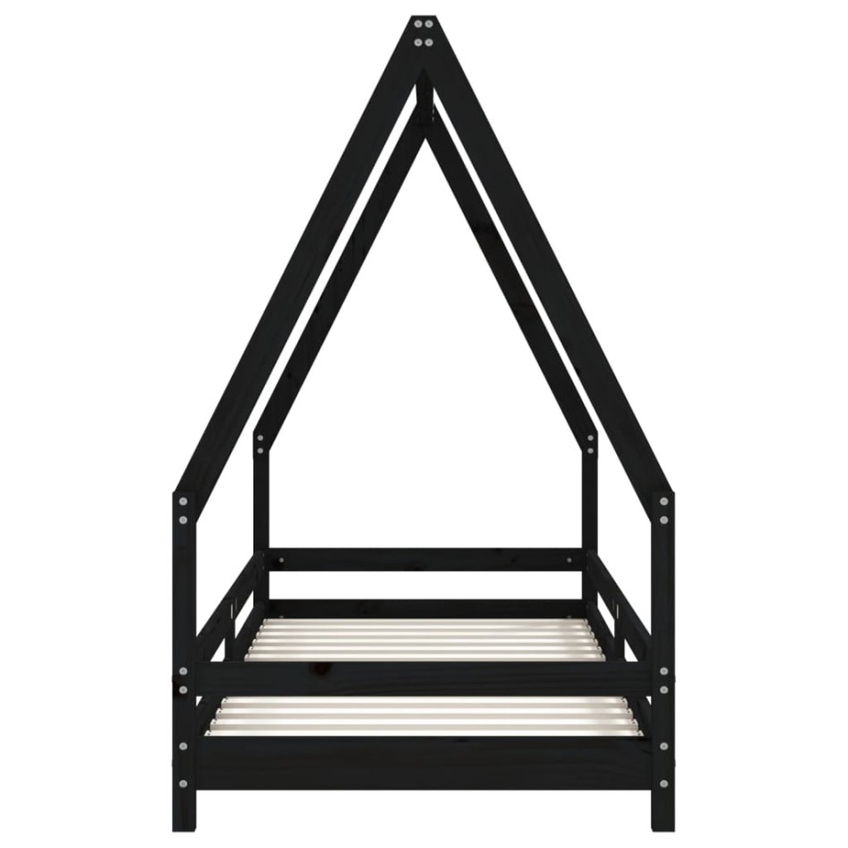 Estructura de cama para niños madera de pino negro 90x200