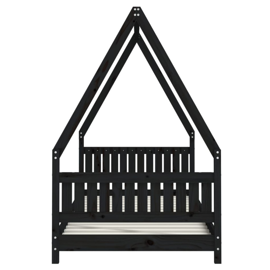 Estructura de cama para niños madera de pino negro 90x200