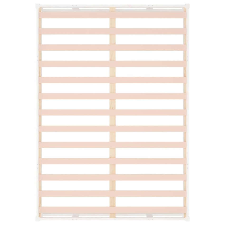 Estructura de cama de madera maciza blanco 150x200