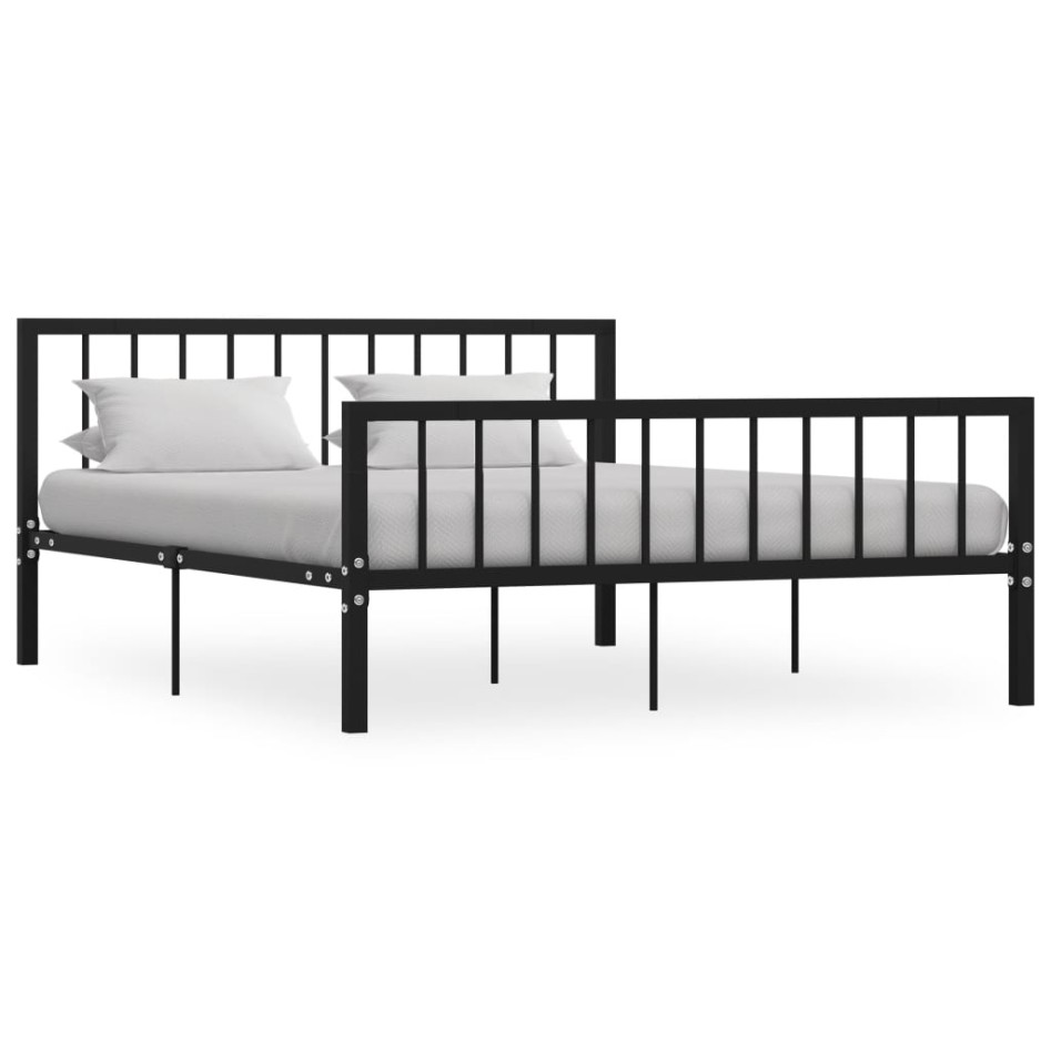 Estructura de cama de metal negro 160x200