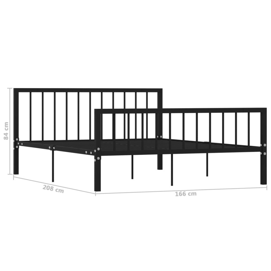 Estructura de cama de metal negro 160x200