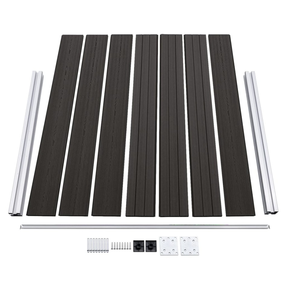 Panel de valla WPC gris 180x146