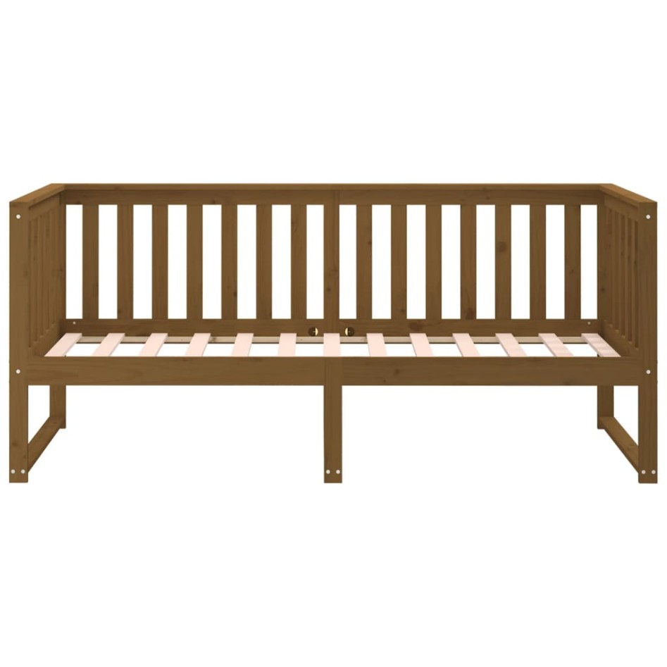 Sofá cama de madera maciza de pino marrón miel 75x190