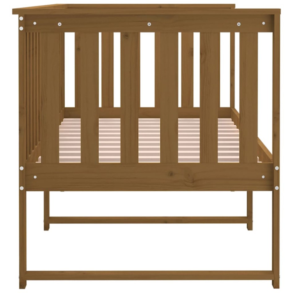 Sofá cama de madera maciza de pino marrón miel 75x190
