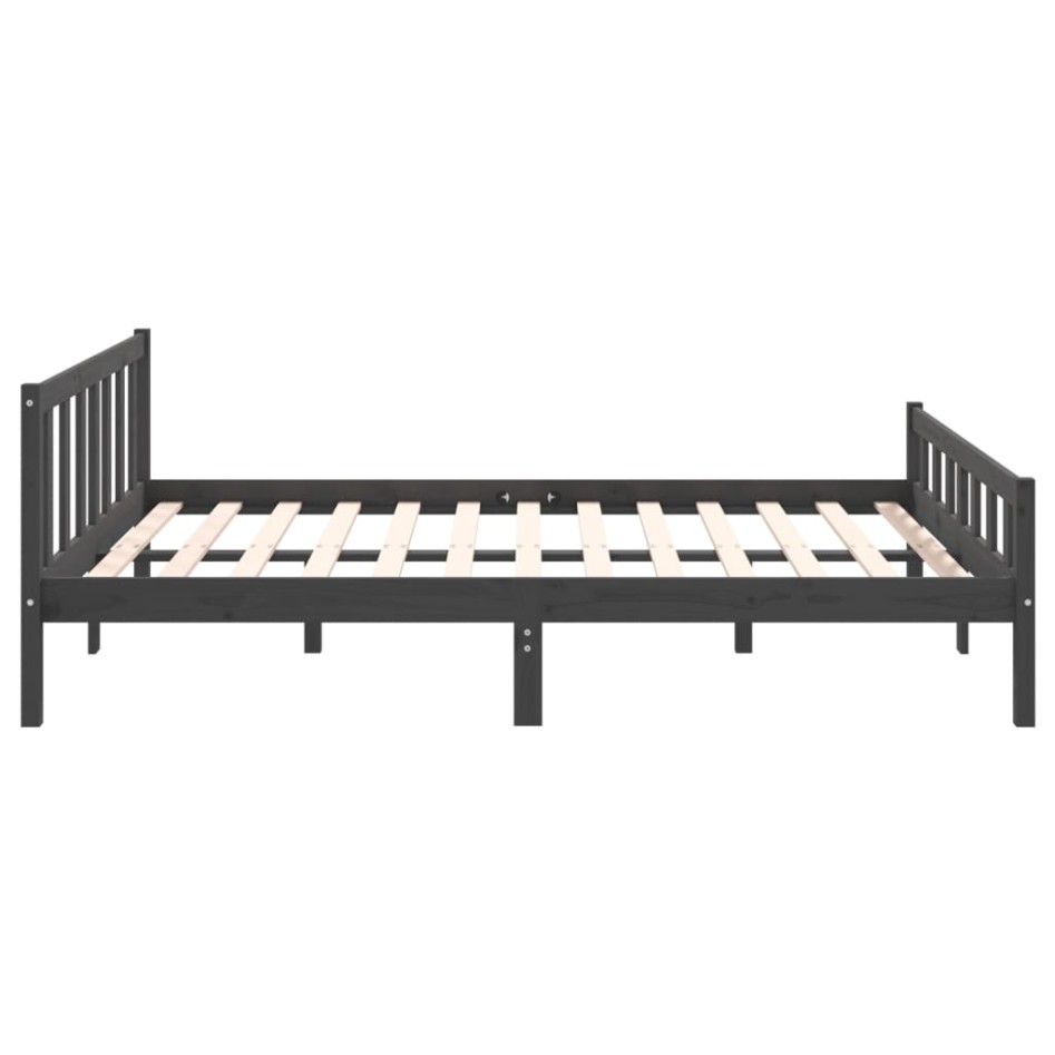 Estructura de cama madera maciza gris 120x200