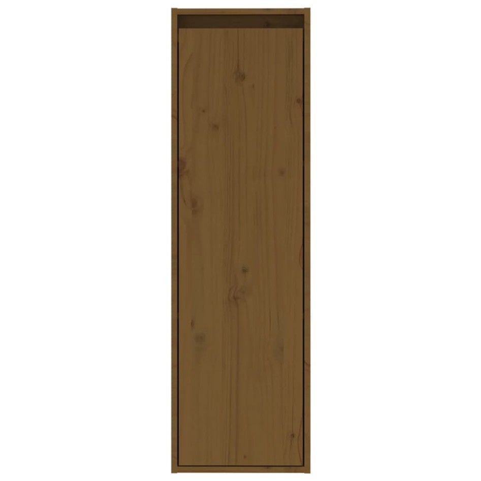 Armario de pared 2 uds madera de pino marrón miel 30x30x100
