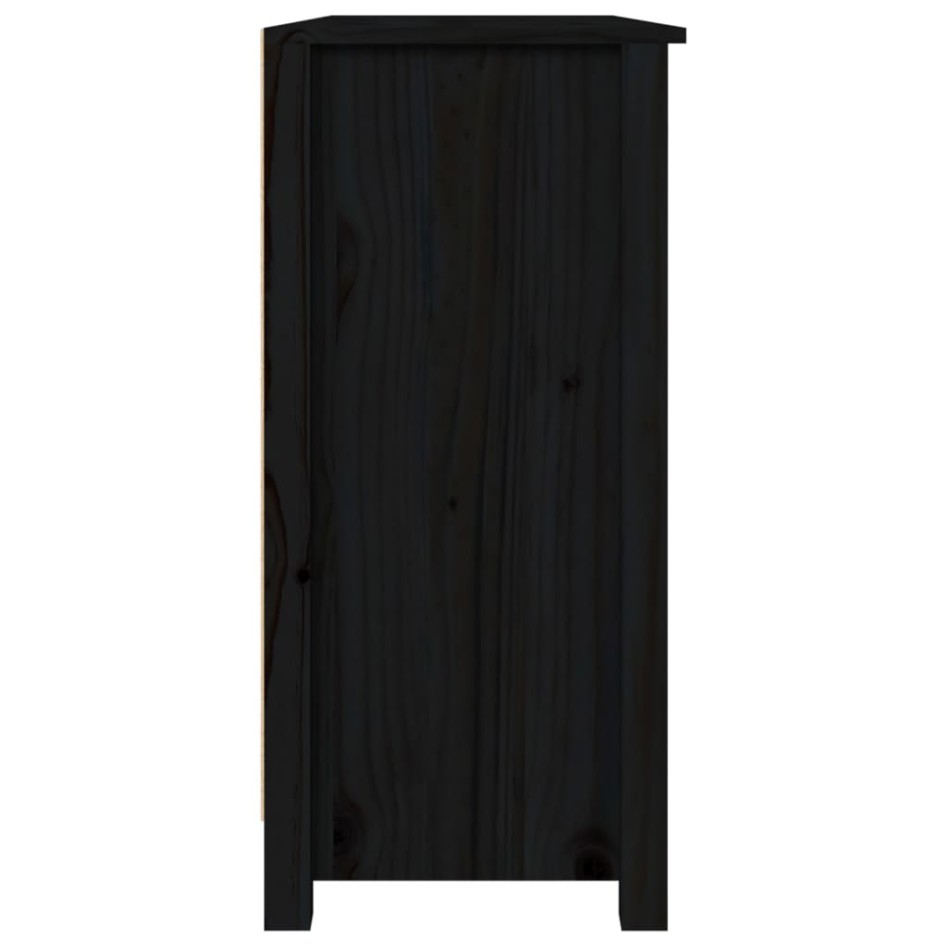 Aparador de madera maciza de pino negro 100x35x74