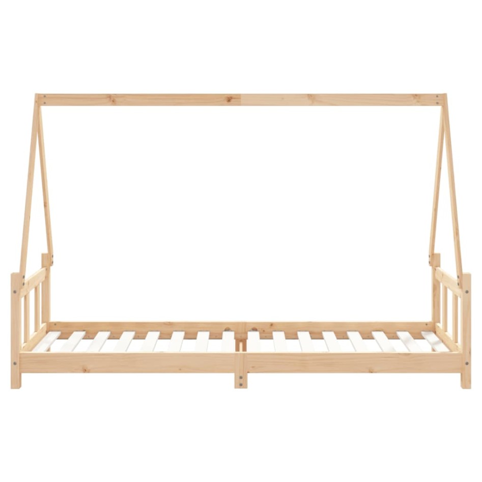 Estructura de cama para niños madera maciza de pino 90x200