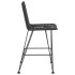 Taburetes de cocina 2 uds ratán PE y acero negro 45x56x103,5