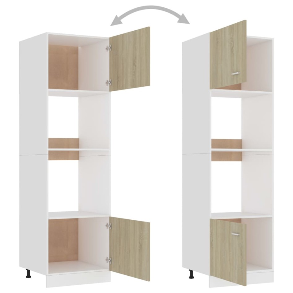 Armario de microondas contrachapada color roble 60x57x207