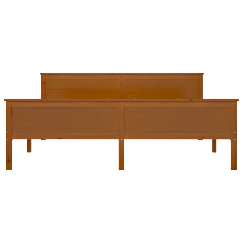 Estructura de cama madera maciza pino marrón miel 180x200