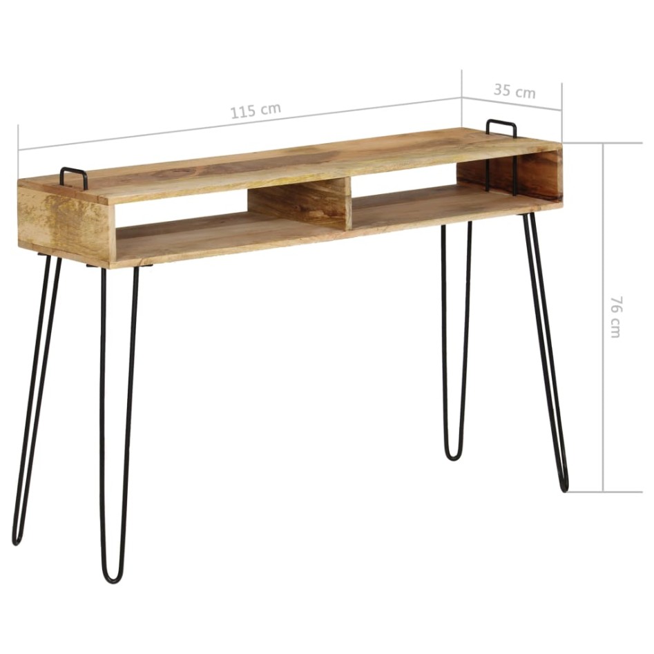 Mesa consola de madera maciza de mango 115x35x76