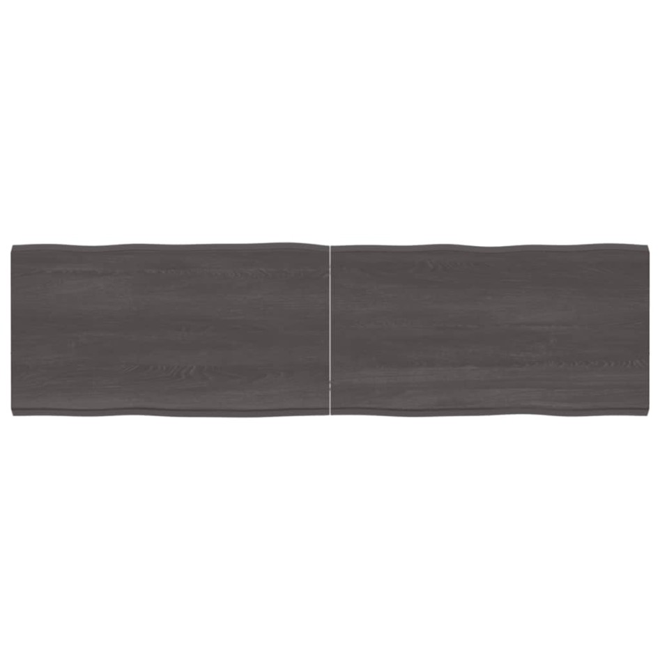 Tablero mesa madera tratada borde vivo marrón 180x50x(2-4)