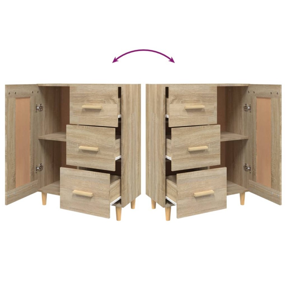 Aparador de madera contrachapada roble Sonoma 69,5x34x90