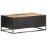 Mesa de centro madera de mango rugosa y caña natural