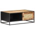 Mesa de centro madera de mango rugosa y caña natural