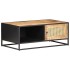Mesa de centro madera de mango rugosa y caña natural