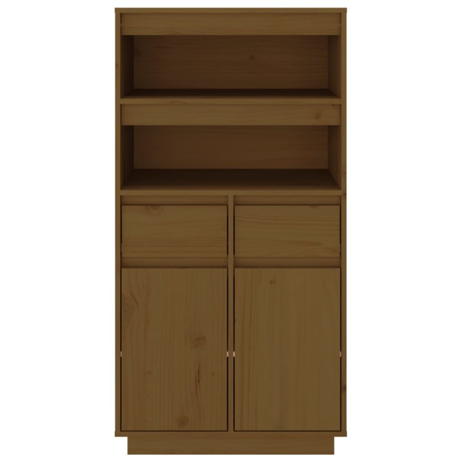 Aparador alto madera maciza de pino marrón miel 60x40x116,5