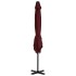 Sombrilla voladiza con palo de aluminio rojo burdeos 250x250
