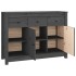 Aparador de madera maciza de pino gris 100x35x74