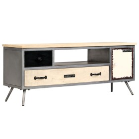 Mueble para TV de madera de mango maciza y acero 120x30x45
