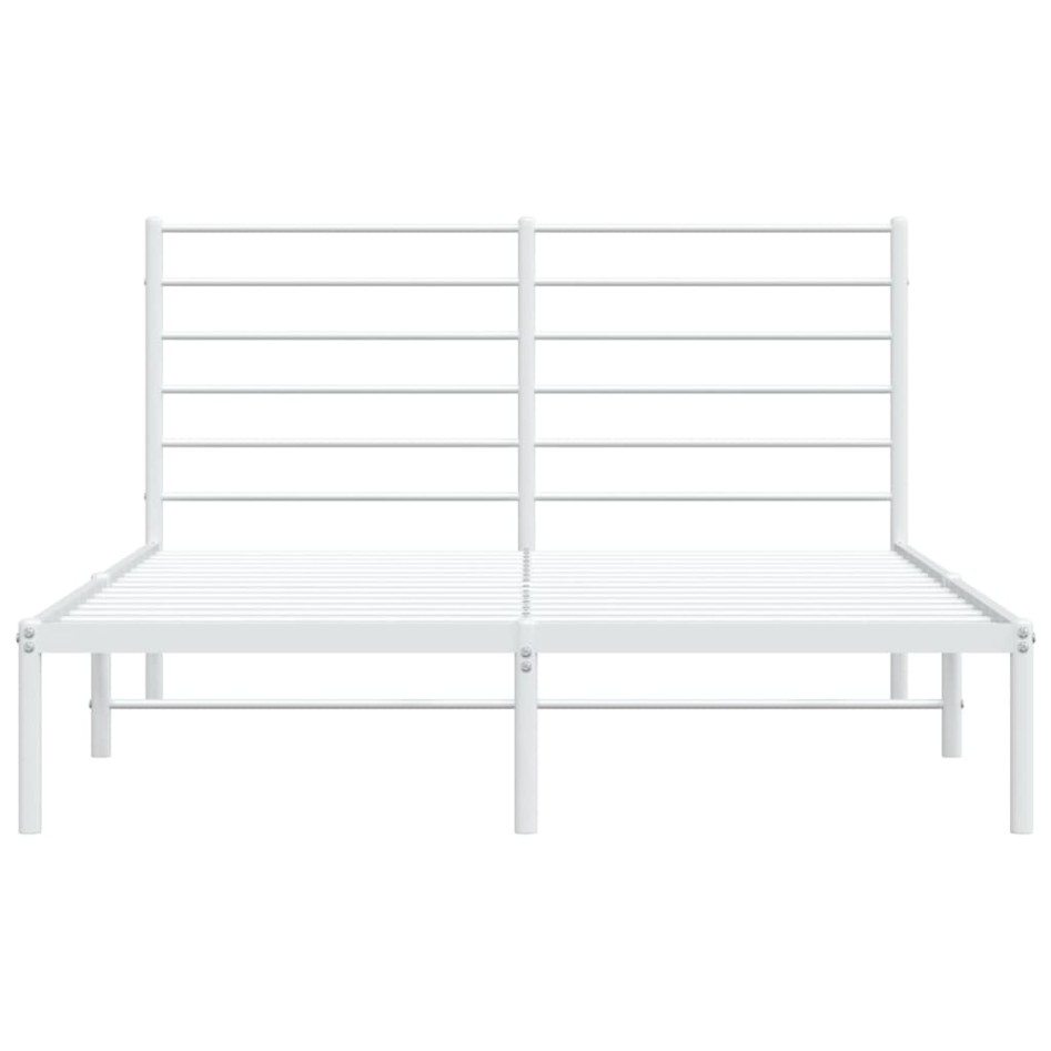 Estructura de cama con cabecero metal blanca 160x200