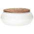 Mesa de centro madera maciza reciclada blanca 68x68x30