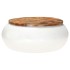 Mesa de centro madera maciza reciclada blanca 68x68x30