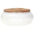 Mesa de centro madera maciza reciclada blanca 68x68x30