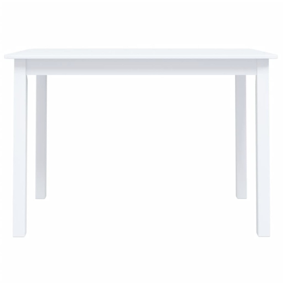 Mesa de comedor de madera maciza de caucho blanco 114x71x75