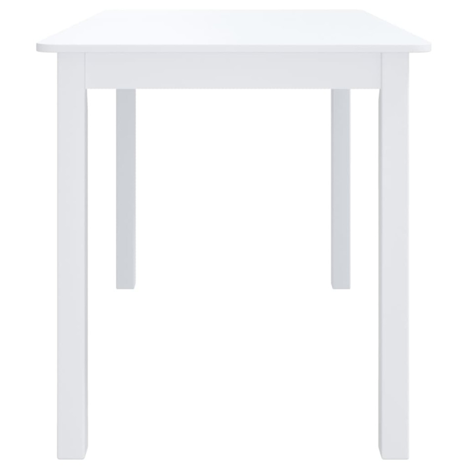 Mesa de comedor de madera maciza de caucho blanco 114x71x75