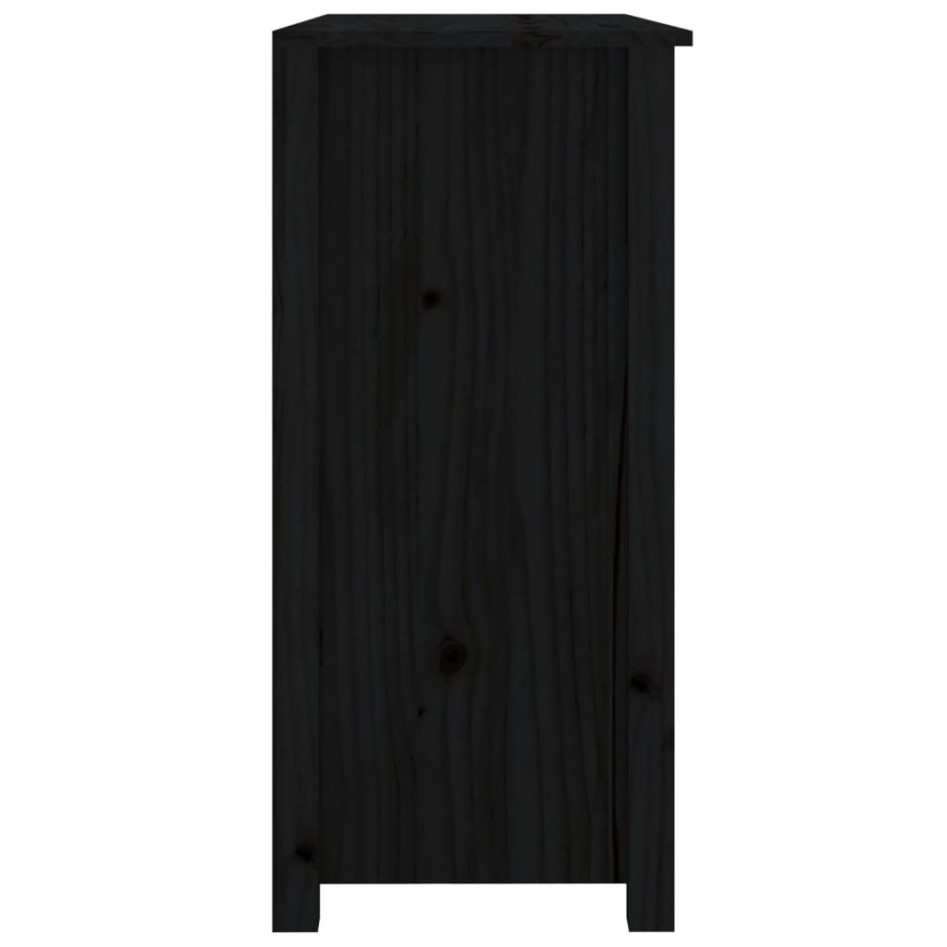 Aparador de madera maciza de pino negro 100x35x74