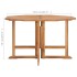 Mesa de comedor de jardín plegable teca maciza 110x110x75