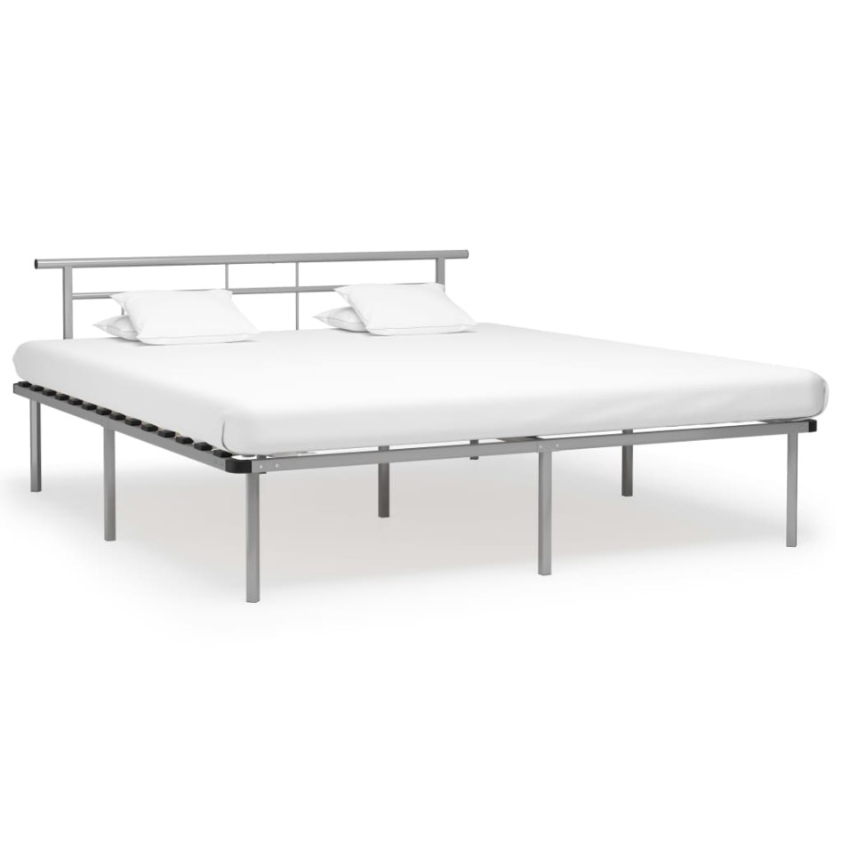 Estructura de cama de metal gris 180x200